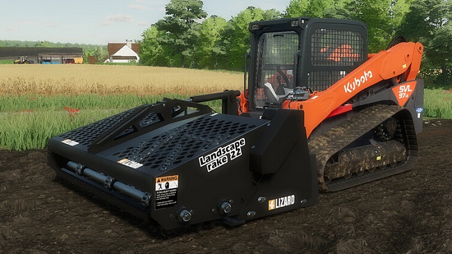 Lizard Landscape Rake For Skid Steer v1.0 для Farming Simulator 22 (1.6.x)