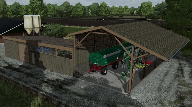 Old Barn With Shelter v1.0 для Farming Simulator 22 (1.7.x)