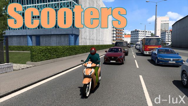 Scooters in Traffic v1.0 для Euro Truck Simulator 2 (1.45.x, 1.46.x)