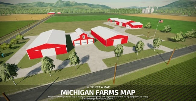 Карта Michigan Farms v1.4 для Farming Simulator 22 (1.9.x)