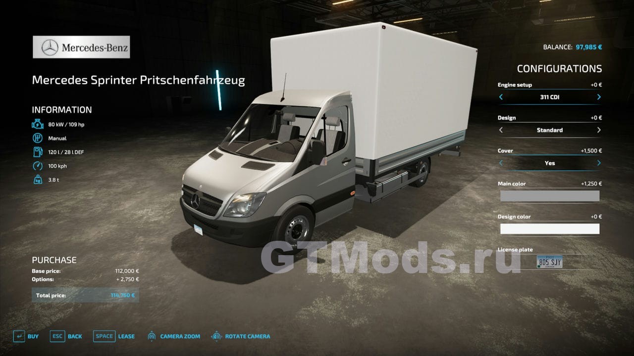 Mercedes Sprinter v1.0.0.1 для Farming Simulator 22 (1.8.x) » Моды для игр  про автомобили от GTMods.ru