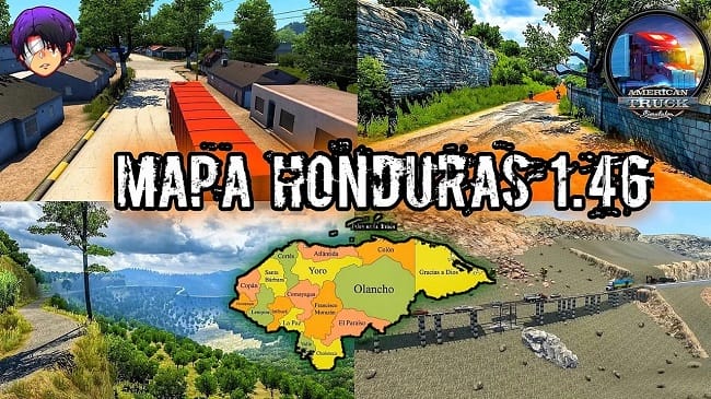 Карта West of Honduras v5.0 для American Truck Simulator (1.46.x)