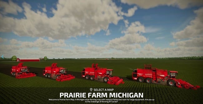 Карта Prairie Farm Michigan v1.2 для Farming Simulator 22 (1.9.x)