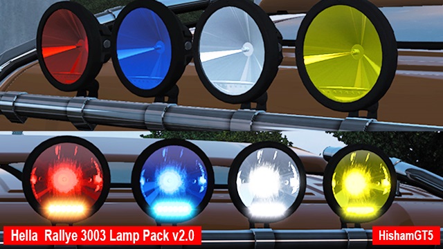 Hella Rallye 3003 Lamps v2.0 для Euro Truck Simulator 2 (1.46.x)