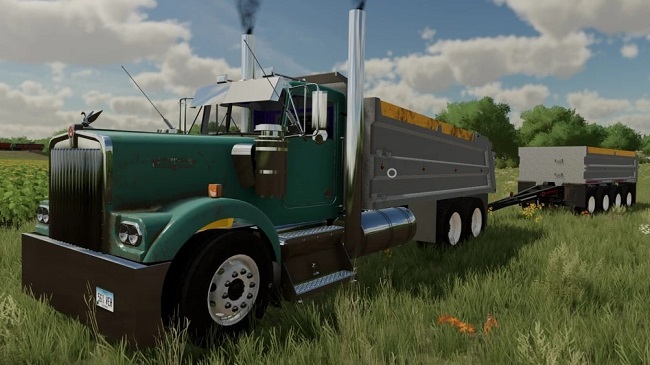 Kenworth W900 Dump with Puptrailer v1.0 для Farming Simulator 22 (1.9.x)