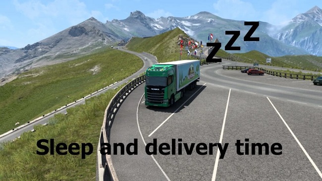Sleep and Delivery Time v1.0 для Euro Truck Simulator 2 (1.47.x)