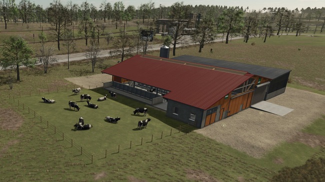 Medium Cowshed With Feeding Robot FS25 v1.1.0.0
