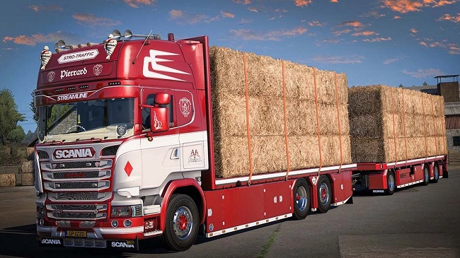 Pierrard Scania R580 V8 Tandem + Royen Trailer v1.0