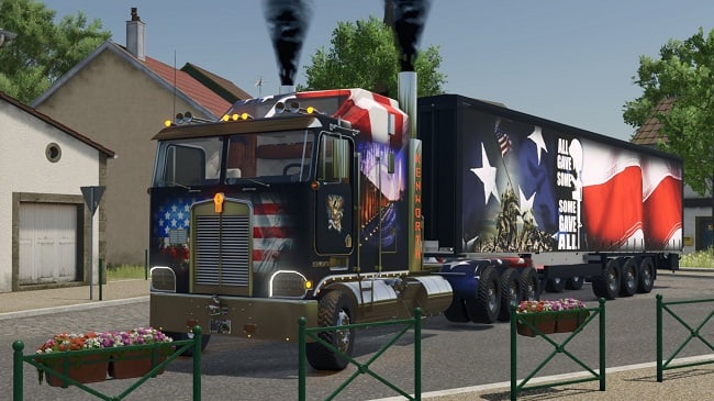 Kenworth K100 + Memorial Day Semi FS25 v1.0.0.0