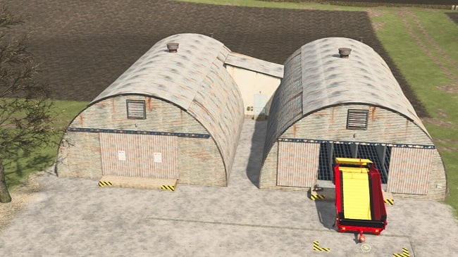 Reinforced Quonset Sheds For Rootcrops & Woodchips FS25 v1.0.0.0