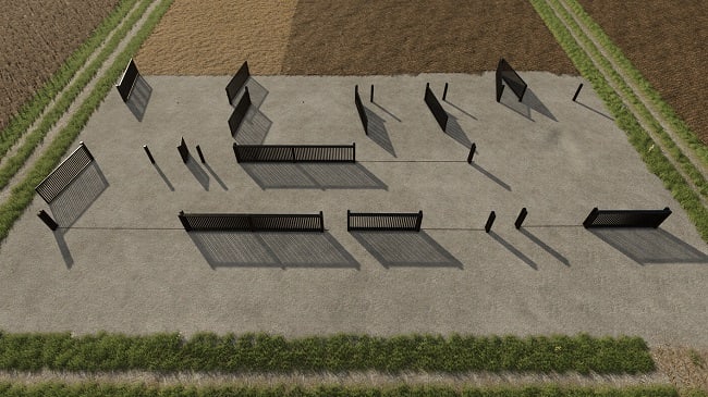 Metal Fence With Gates Pack FS25 v1.0.0.0