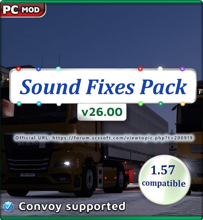 Звуковой мод Sound Fixes Pack (ETS2/ATS) v26.00