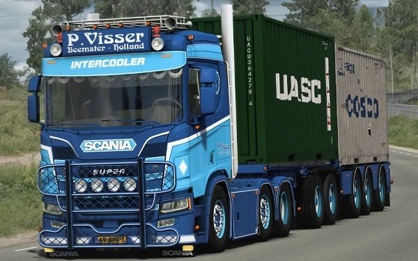 Scania R650 + Trailer "P.Visser" (ETS 2) v4.0