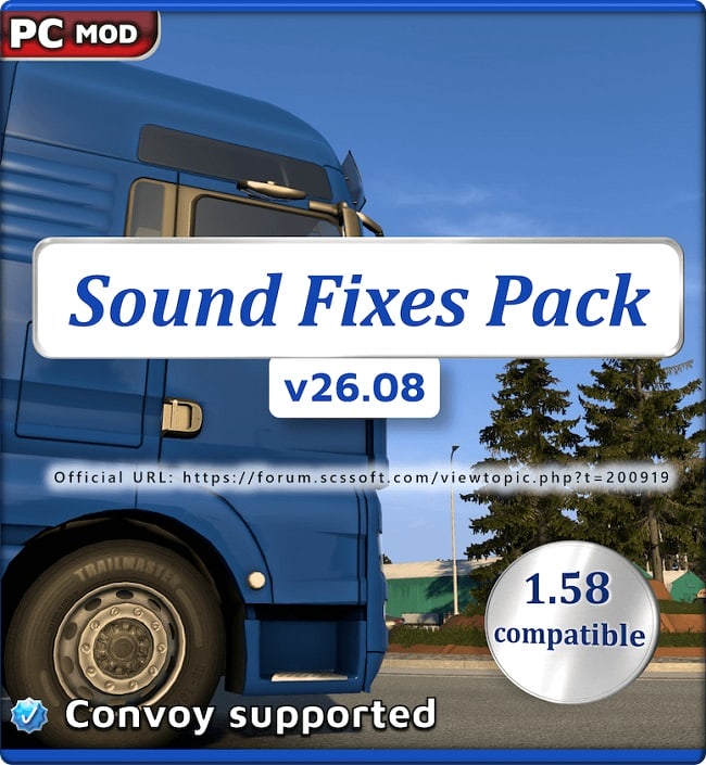 Звуковой мод Sound Fixes Pack (ETS2/ATS) v26.08