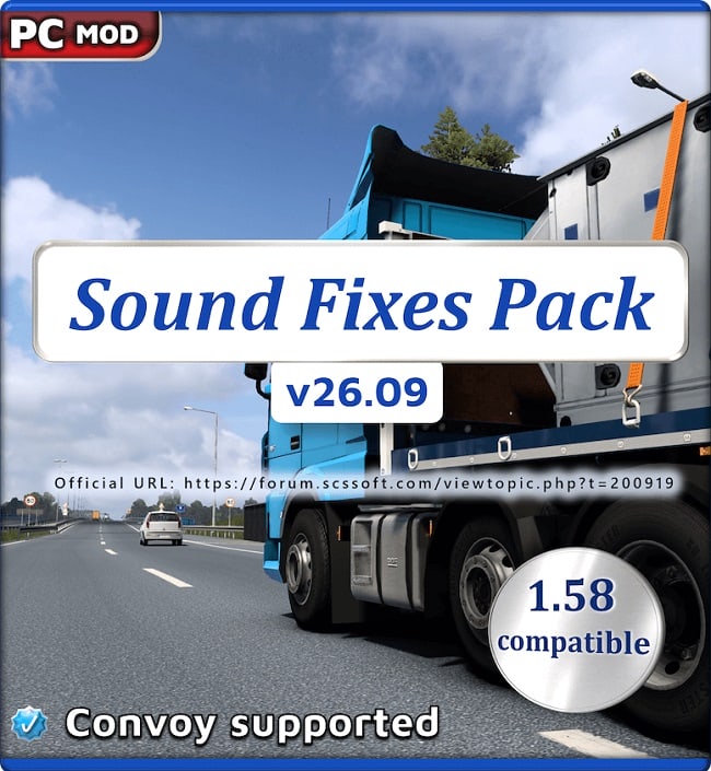 Звуковой мод Sound Fixes Pack (ETS2/ATS) v26.09