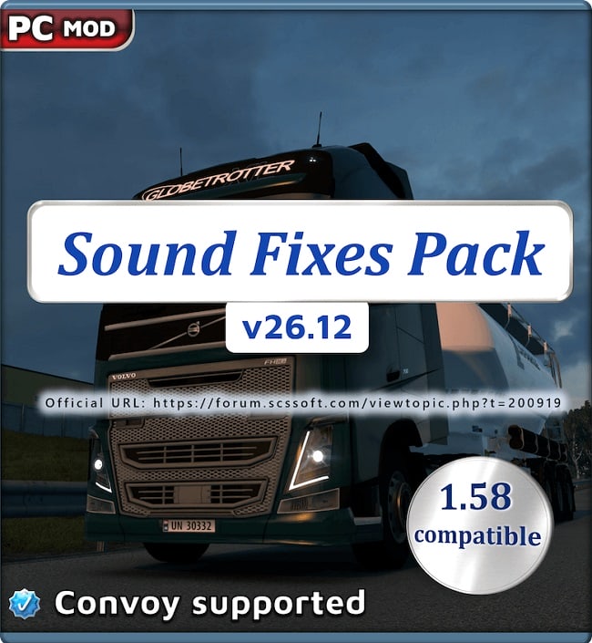 Звуковой мод Sound Fixes Pack (ETS2/ATS) v26.12