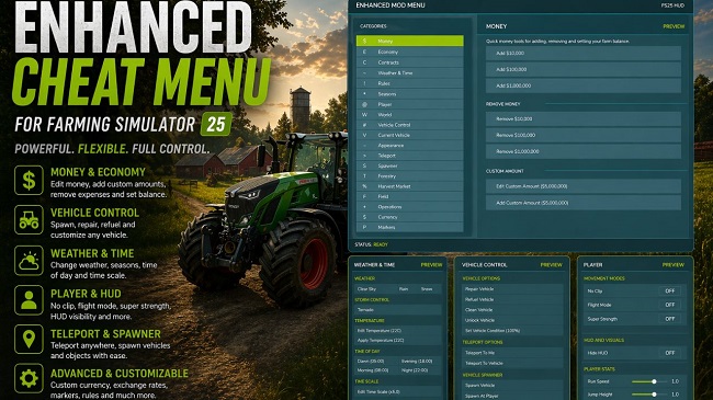Enhanced Mod / Cheat Menu (FS25) v1.2.0.0