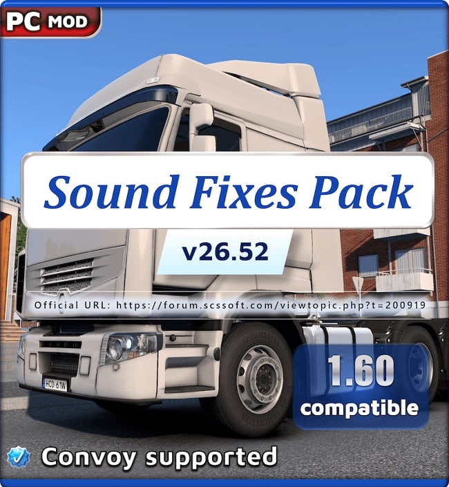 Звуковой мод Sound Fixes Pack (ETS2/ATS) v26.52