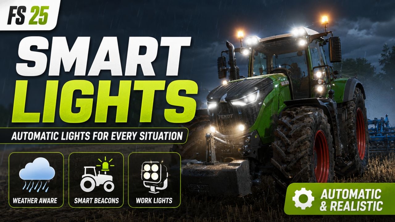 Smart Lights (FS25) v1.0.3.0