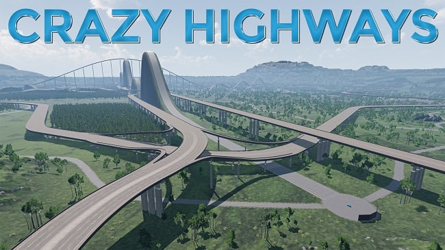 Карта Crazy Highways (Beamng) v1.03