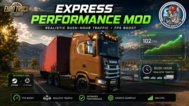 FPS Boost, Optimized Traffic & Vegetation Low-End (ETS 2) v1.2