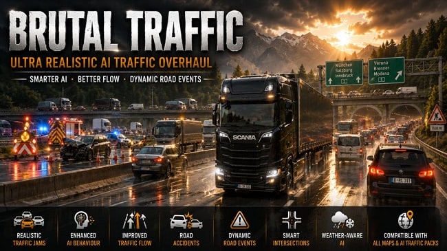 Brutal Traffic by Kass (ETS 2) v8.5