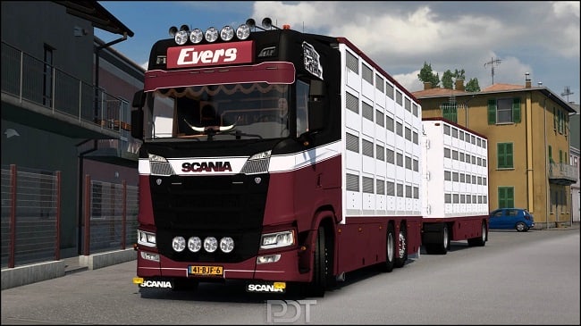Scania S500 + Trailer "Evers Transport" (ETS 2) v14.0